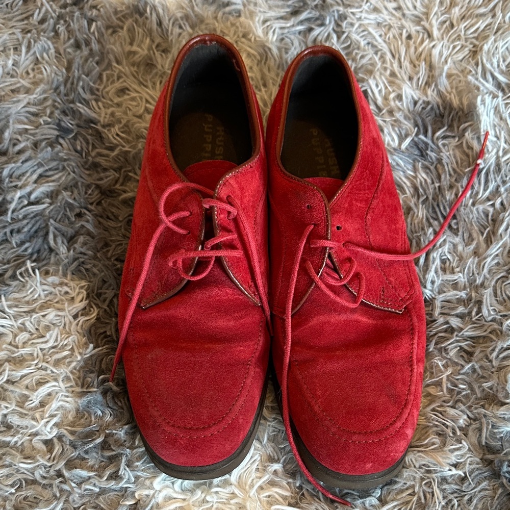 UNISEX Hush Puppies Red Suede Oxfords